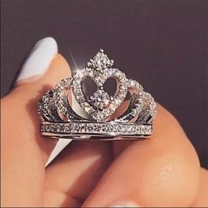 New Crown 925 Sterling Silver Sapphire Ring